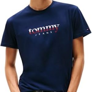Tommy Jeans Camiseta de Manga Corta Hombre tee Regular Fit, Azul (Dark Night Navy), XXL