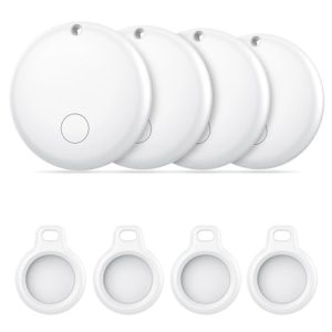 Android Smart Tag, Tracker Compatible con Google Find Hub App (Sólo Android), Localizador Bluetooth, Rastreador para Llaves, Cartera, Equipaje, Impermeable IP68, 4 Blanco