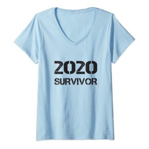 Mujer 2020 Survivor, Celebra el Año Nuevo, Adiós 2020 Camiseta Cuello V