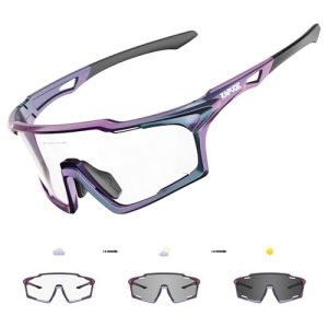 KAPVOE Gafas de Ciclismo Fotocromáticas, Protección UV400, Marco TR90, Gafas de Sol Deportivas Transparentes para Hombre y Mujer, Adecuadas para Correr, Béisbol y Otras Actividades al Aire Libre 10