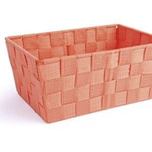 Excelsa Cross Korb Aufbewahrungskorb, Kunststoff, Orange, 25 x 17.5 x 11 cm