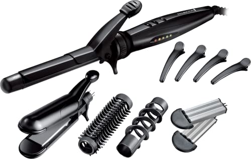 Remington Moldeador de Pelo Multistyler, Alisador y Rizador 2 en 1, Revestimiento de Teflón, Cerámica y Tourmalina, 4 Accesorios Intercambiables, Alisa, Moldea y da Volumen - S8670