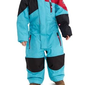 Killtec Kesley Mini Mono de esquí con Capucha y faldón para la Nieve, Girls, Verde Azulado, 110/116