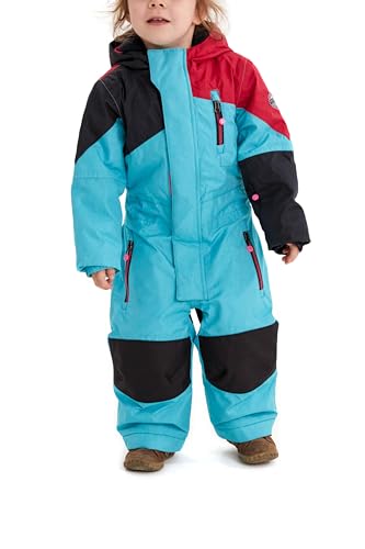 Killtec Kesley Mini Mono de esquí con Capucha y faldón para la Nieve, Girls, Verde Azulado, 110/116