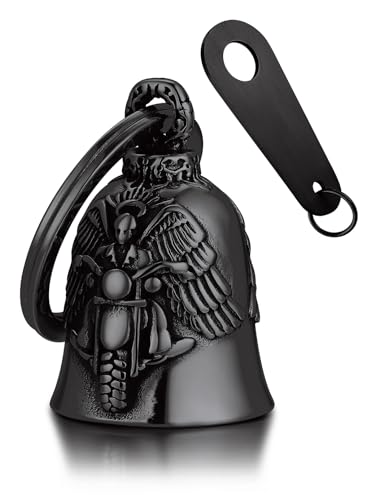 Bandmax Campana de Moto Guardian Bell para Motocicleta Amuleto de la Suerte Llavero de Motocicleta con Patrón de Alas Timbre Guardián de Dama