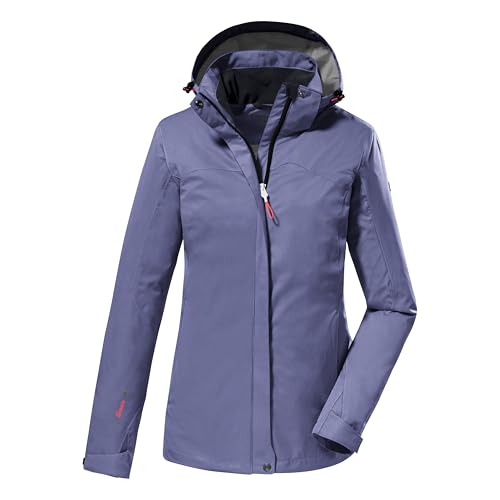 killtec Mujer Chaqueta funcional/chaqueta de exterior con capucha con cremallera KOS 133 WMN JCKT, helles violett, 42, 38383-000
