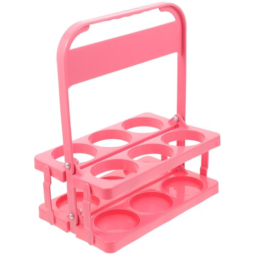 DECORNIJIA Cesta Plegable para Cerveza Portátil Estante para Bebidas Resistente Portabebidas Compacto Color Rosa Adecuado para Hogar Bares y Camping Soporte Práctico para Botellas