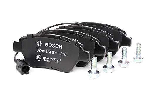 Bosch BP339 - Pastiglie Freni Auto, Delantero - Calidad Bosch - Reducción de Ruido y Polvo - Certificación ECE-R90 - Sin Cobre - 1 Juego de 4 Pastillas - Con Accesorios
