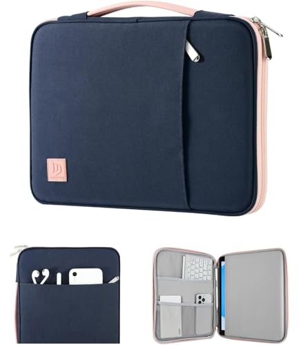 Dadanism 9-11" Tableta Bolsa con Retráctil Asa para iPad A16 11", iPad Air/Pro 11", i-Pad 10.ª Gen/Air 5/4 10,9", i-Pad 9/8/7.ª Gen 10,2", Galaxy Tab A9+/Tab 11", Tab M11/Idea Tab 11", Índigo & Rosa