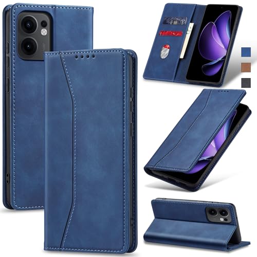 Jasonyu Funda para OPPO Reno13 F 5G/4G/Reno13 FS,Cuero PU Carcasa,Tipo Libro Flip Case con Tarjetas y Cartera,Soporte Plegable,Cierre magnético,Capa (Azul)