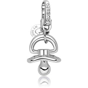 Rosato encanto de plata chupete cubic zirconia blanco RBB025