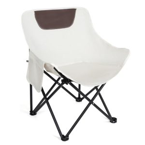 ZLLkeji Silla Plegable Camping Grande Silla de Pesca Multifuncional con Bolsa de Almacenamiento Silla de Playa Portátil para Exteriores, Camping, Campismo, Acampada Jardín Blanco (Blanco)