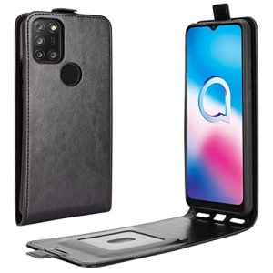 HualuBro Funda para Alcatel 3X 2020, Funda Libro de Protectora Cuero PU con Cartera Flip Cover Magnético Carcasa para Alcatel 3X 2020 Case (Negro)