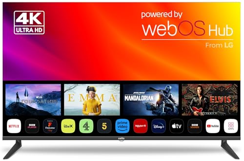 Cello C50WS Smart TV de 50 Pulgadas con WebOS de LG, 4K UHD LED, Triple sintonizador, S2, T2, FreeSat, Bluetooth, Disney+, Netflix, Apple TV+ y Prime Video. Fabricado en Europa
