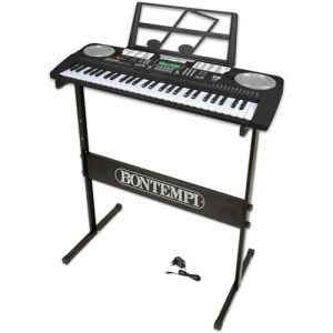 Bontempi | HarmonyLegs – Teclado Digital de 54 Teclas con Patas, Conexión USB y Adaptador de Red para una Armonía Completa, 690x220x700 mm