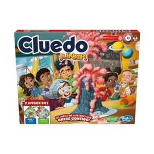 Hasbro Gaming Cluedo Junior, Juego de Mesa 2 en 1, Diversión con Amigos y Familia, Regalo para Niños y Niñas a Partir de 4 Años, Juguete de Detectives, Tablero de Colegio