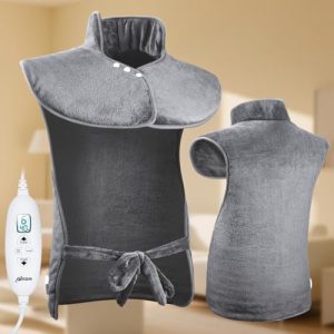 Olycism Almohadilla Electrica Térmica 60 x 100 cm Esterilla Electrica para Lumbar y Cervical 10 Temperaturas Para el Alivio del Dolor Muscular Cuello y Hombro Franela Lavable en la Lavadora
