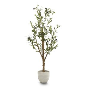 Maia Shop Plantas Decorativas – Olivo Artificial Minimal 105 cm – Planta Artificial Decorativa para Hogar y Oficina, Árbol Artificial Realista con Maceta Incluida, Estilo Mediterráneo Moderno