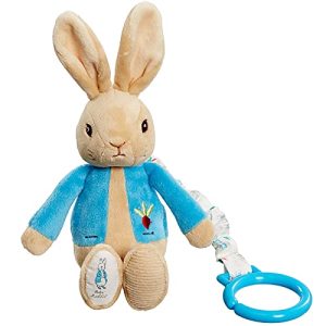 Rainbow Designs PO1451 Beatrix Potter Peter Rabbit Jiggle Attachable Soft Toy – Unisex Pram Toy for Toddlers and Babies