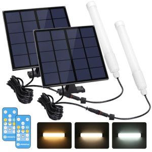 Aigostar Luz Solar Exterior 50W 500LM con Mando a Distancia, Tubo T8, IP65 Regulable: 3000K/4000K/6500K, Cable de 3m, 2pcs