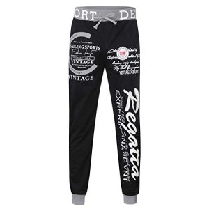 AMDOLE Leggings Abajo Abierto Impresión Pantalones Largos Elásticos Sueltos Pantalones con Cordones Cintura Casual Hombres Carta Pantalones de Fitness, gris, XL