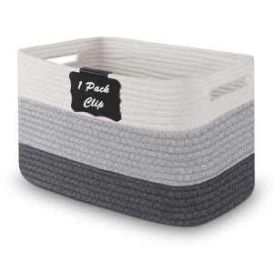 Cestas Almacenaje de Cuerda de Algodón,Rtdep Cestas Almacenaje Bebe, Cestos Organizadores, Cesta Almacenaje Baño, Cesta de Almacenaje de Juguetes