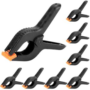 QWORK® 8 piezas Abrazadera de Resorte Plástico Resistente – 6 Pulgada 15.5cm – para Bricolaje, Carpintería, Estudios de Fotografía