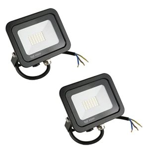 Popp® Pack x2 Floodlight LED Foco Proyector LED Negro para Exterior 20W Luz fria 6000K Eficiencia Luminosa 85LM/W Protección contra Sobrevoltajes Resistente al Agua IP65 (6000K, 20W)