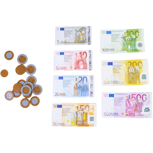 Dohe Educa - Monedas y Billetes de Euro para Niños (De 1 céntimo a 500 €) - Juego didáctico con Dinero Falso - Material escolar y educativo