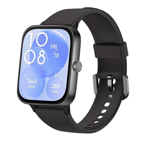 KIUVKAS Reloj Inteligente Hombre Mujer, 1.95" Smartwatch con Funciún Llamadas y Recordatorio del Mensaje, Smart Watch con 140+ Modos Deporte, Oxímetro, Monitoreo del sueño, para Android iOS Negro