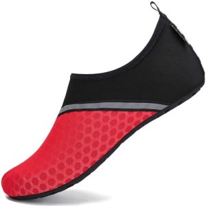 SAGUARO Hombre Mujer Zapatos de Agua Playa Escarpines Zapatillas de Deportes Acuáticos Buceo Surf Snorkel Yoga Piscina, Rojo 38/39