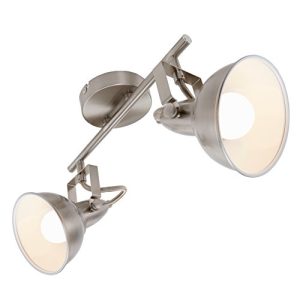 BRILONER – Lámpara de Techo, 2 focos, retro, iluminación de salón clásica, E14, máx. 40 W, 30.4 x 10 x 18.1 cm, color Gris, lamparas de techo salon, lampara techo dormitorio