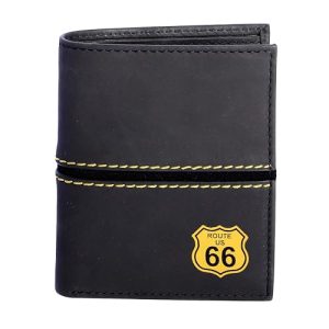 Route 66 Luis, Hombre Monedero Tarjetero RFID Cartera Piel, Negro, Estándar