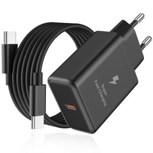 Cargador USB C Carga Rapida for Samsung- 45W Enchufe Tipo C Adaptador Cabezal Compatible Galaxy S25/S24/S23/S23+/S23 Ultra/S22/S21/S20/Note20/A73/A53/S10 con 2M Cable Poamnfn