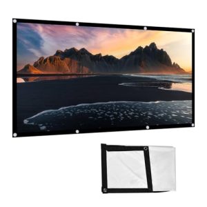 Pantalla de proyección, 60-120 Pulgadas, portátil, Plegable, sin Arrugas, Blanca, proyector, Cortina, Pantalla de proyección 16: 9 para Interior, Exterior, Cine en casa, Patio Trasero(120in)