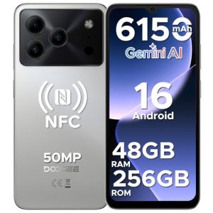 DOOGEE Note56 Plus Teléfono Móvil Andriod 16, 48GB+256GB/2TB Smartphone Octa Core 6.56″ HD+ 90Hz, Batería 6150mAh, 50MP+8MP, Telefono Movil 8.5mm, Gemini AI/Dual SIM/GPS/NFC/Huella Dactilar/Face ID