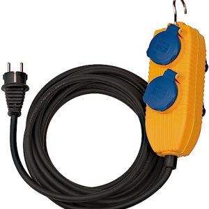 Brennenstuhl Cable de construcción IP54 con Powerblock (extensión de 4 vías para Exteriores, Distribuidor Exterior con Cable de 10 m)