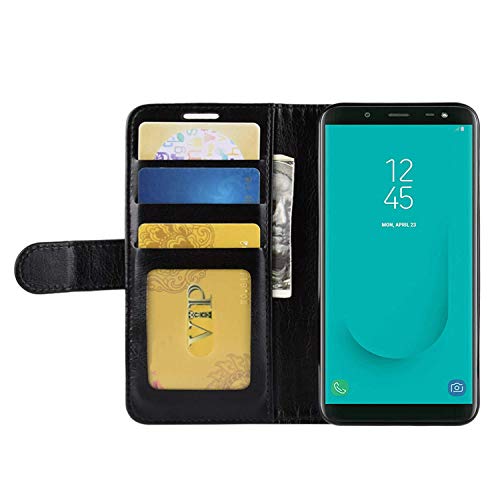 HualuBro Funda para OPPO A32 2020 Case, Funda OPPO A53 2020, Funda Libro de Cuero PU Retro con Tapa y Cartera Flip Cover Magnético Carcasa para OPPO A53 2020 Case - Negro