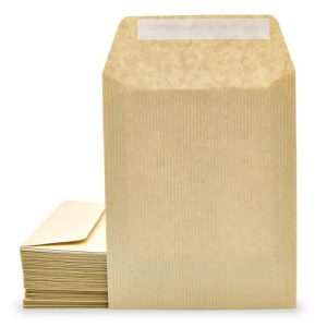 Sobres de Papel Kraft con Tira de Silicona para Invitaciones o Bolsitas de regalo de invitados en Bodas, Comuniones o Bautizos. Sobres para joyas o semillas – Ofituria (100 sobres, 120 x 176 mm)