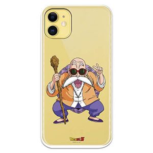 Funda para iPhone 11 Oficial de Dragon Ball Maestro Mutenroshi para Proteger tu móvil. Carcasa para Apple de Silicona Flexible con Licencia Oficial de Dragon Ball.