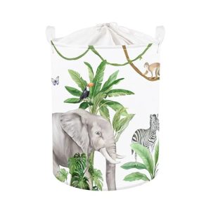 Clastyle Cestos Almacenaje Infantil Animales de la Jungla Tropical Cesta Ropa Sucia Palmera para Habitación Infantil Dormitorio Cajas de Almacenaje Juguetes para Chico Chica, Jirafa, 36 * 45 cm