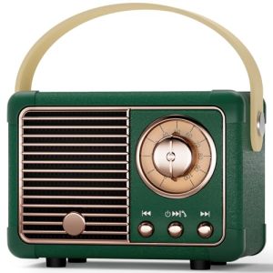Altavoz Bluetooth Retro Regalos para Hombres Altavoz Portátil Vintage Decoración Retro Cumpleaños para Mujeres, Él, Ella, Chicas, Adolescentes, Amigos Estilo Antiguo, Pequeño para Decoración del Hogar