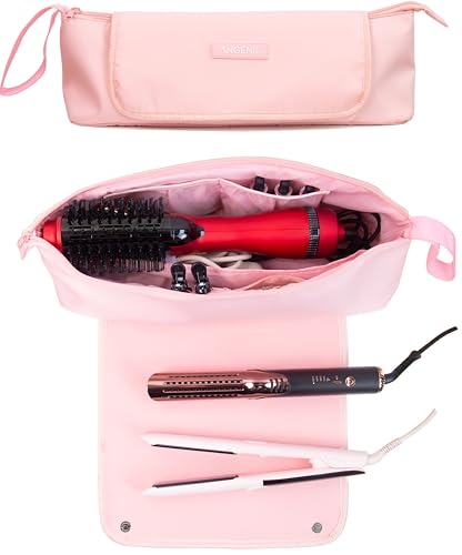 ANGENIL 2 en 1 Herramientas para el Cabello Bolsa de Viaje Tapete a Prueba de Calor para Alisadores de Cabello, Rizadores, Electrodomésticos Tapete Resistente al Calor Bolsa Grande