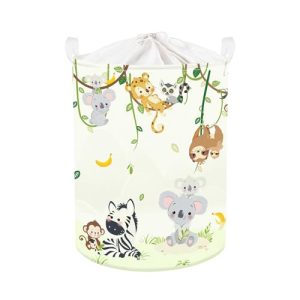 Clastyle Cestos Almacenaje Infantil Animal Enredadera Cesta Ropa Sucia Plegable para Habitación Infantil Dormitorio Cajas de Almacenaje Juguetes para Chico Chica, León Jirafa Elefante, 36 * 45 cm