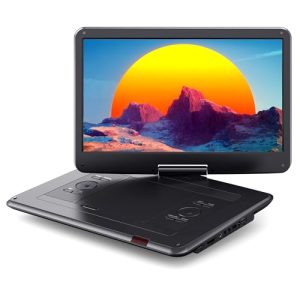 WOLFANG 17,5″ Reproductor de DVD Portátil con 15,6″ Pantalla HD, 5000mAh Batería, Sin Restricción de Región, Altavoces Estéreo Duales, Compatible con USB/SD/Sincronización de TV/Pantalla de Proyector