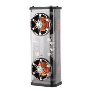 LICAEVEY Altavoces Bluetooth con Luz, Diseño Mecánico Transparente Altavoz Bluetooth Subwoofer Altavoces Bluetooth 5.3 Portátiles con Luces Coloridas para Viajes de Fiesta en Casa (Black)