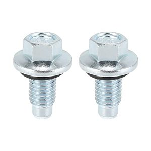 X AUTOHAUX 2 Piezas M12 x 1,75 Inoxidable Acero Tornillo Tapón Carter Aceite para Coche Plateado Tono