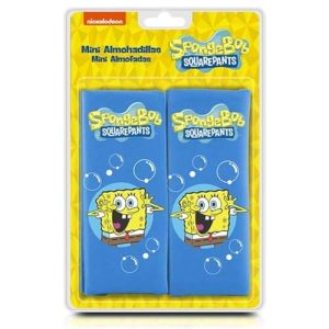 Bob Esponja – 1 set de 2 mini almohadillas para niños, color azul