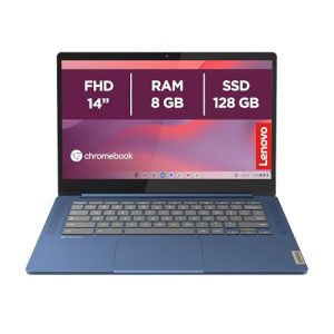 Lenovo IdeaPad Slim 3 – Ordenador portátil Chromebook 14″ FHD (1920×1080), MediaTek Kompanio 520, 8GB RAM, 128GB eMMC, ChromeOS, WiFi 6 – Abyss Blue, Exclusivo de Amazon