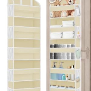 TAHAVICE 1 paquete de organizador sobre la puerta, organizadores de baño y almacenamiento con 5 bolsillos, 10 bolsillos de malla, capacidad de peso de 50 libras, almacenamiento de animales de peluche